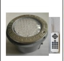 Foco p/Piscina RGB SevenLifes 36W 12V Plato Acero 20 FT cable Con control de Mano incluido