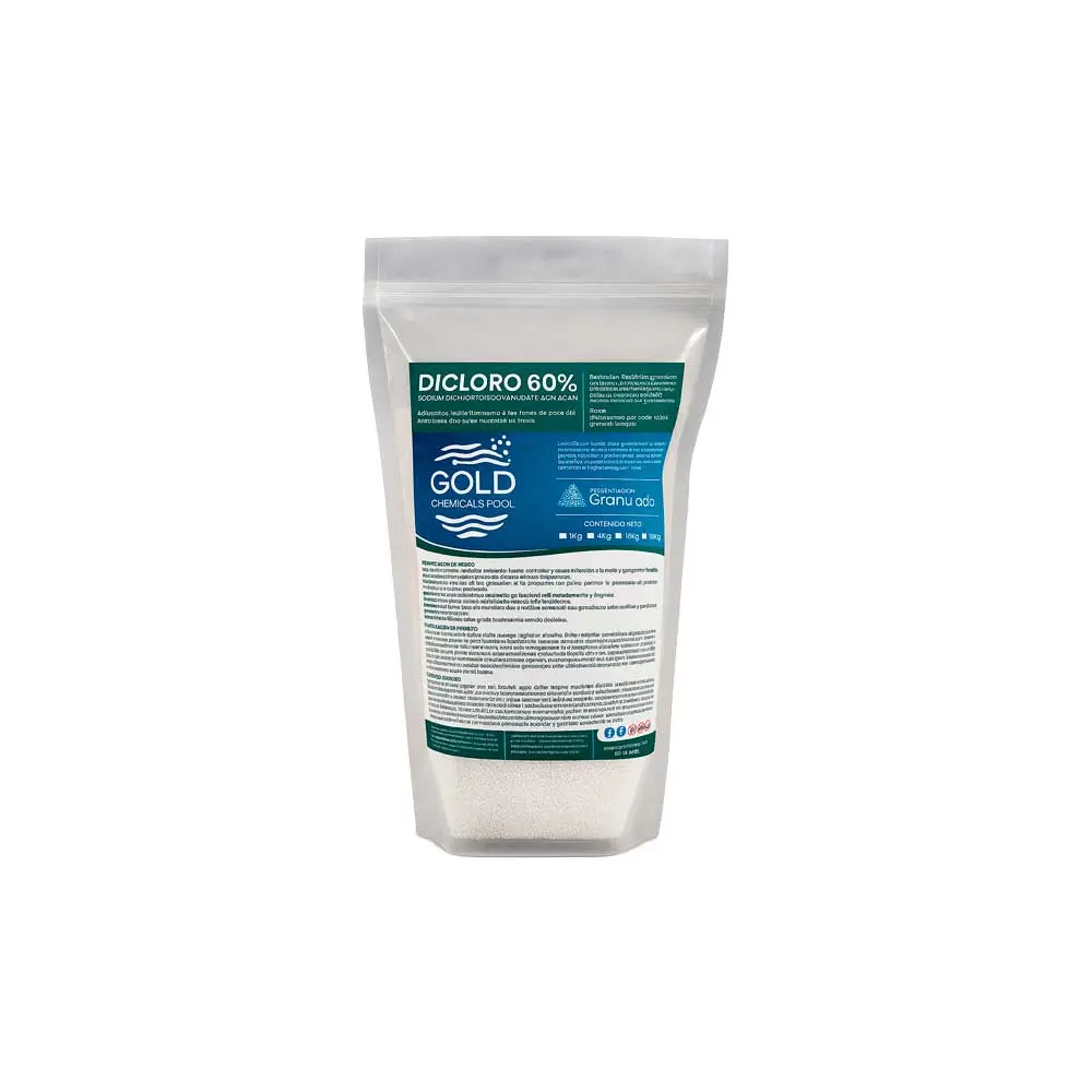 Cloro Granulado 60% Dicloro para Piscina GOLD – 1 kg