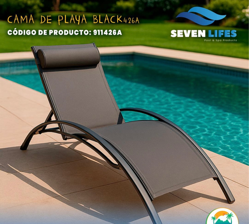 [911426A] Cama de playa Seven Lifes Black 426A