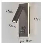 [LWLOF2W] Aplique de Pared LED para Cabecera con USB